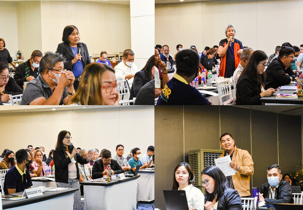 Snippets of participants actively sharing their experiences and best practices on their respective LGUs.